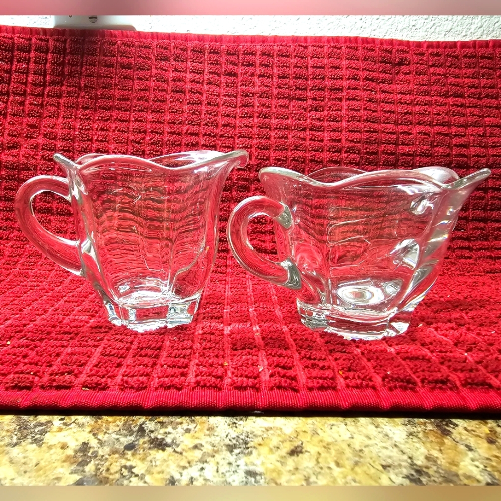 Canterbury cream and sugar set by Duncan and Miller glass company